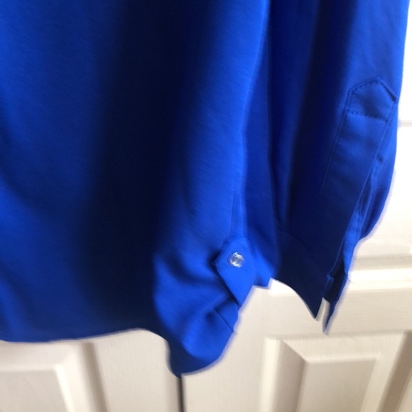 Calvin Klein Womans LS Blue Shirt Size M 100% Polyester - Picture 8 of 8